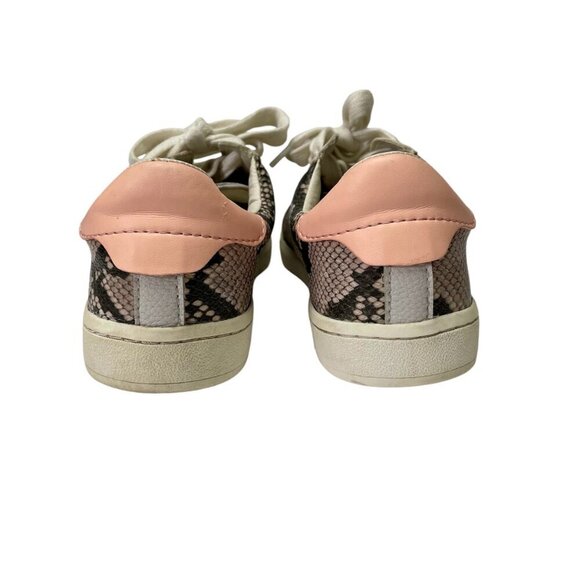 Dolce Vita Neo Embossed Snake Print Glitter Lace-Up Sneakers Womens 6.5M Pink - Picture 8 of 10